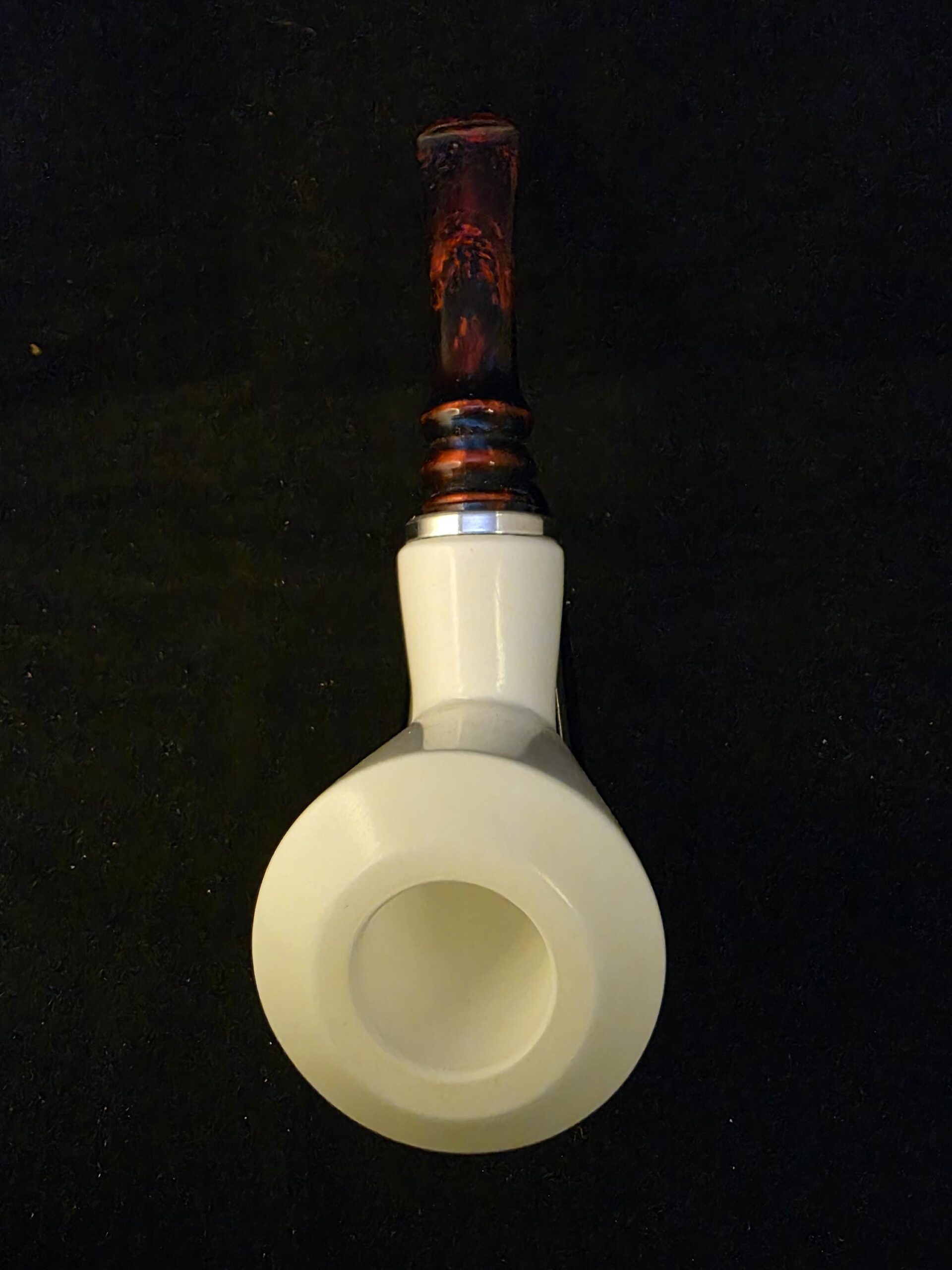 Smooth Billard Meerschaum Pipe,Special Push Pull Stem Design, Fitted Case, Block Meerschaum, Made in Eskisehir - Image 3