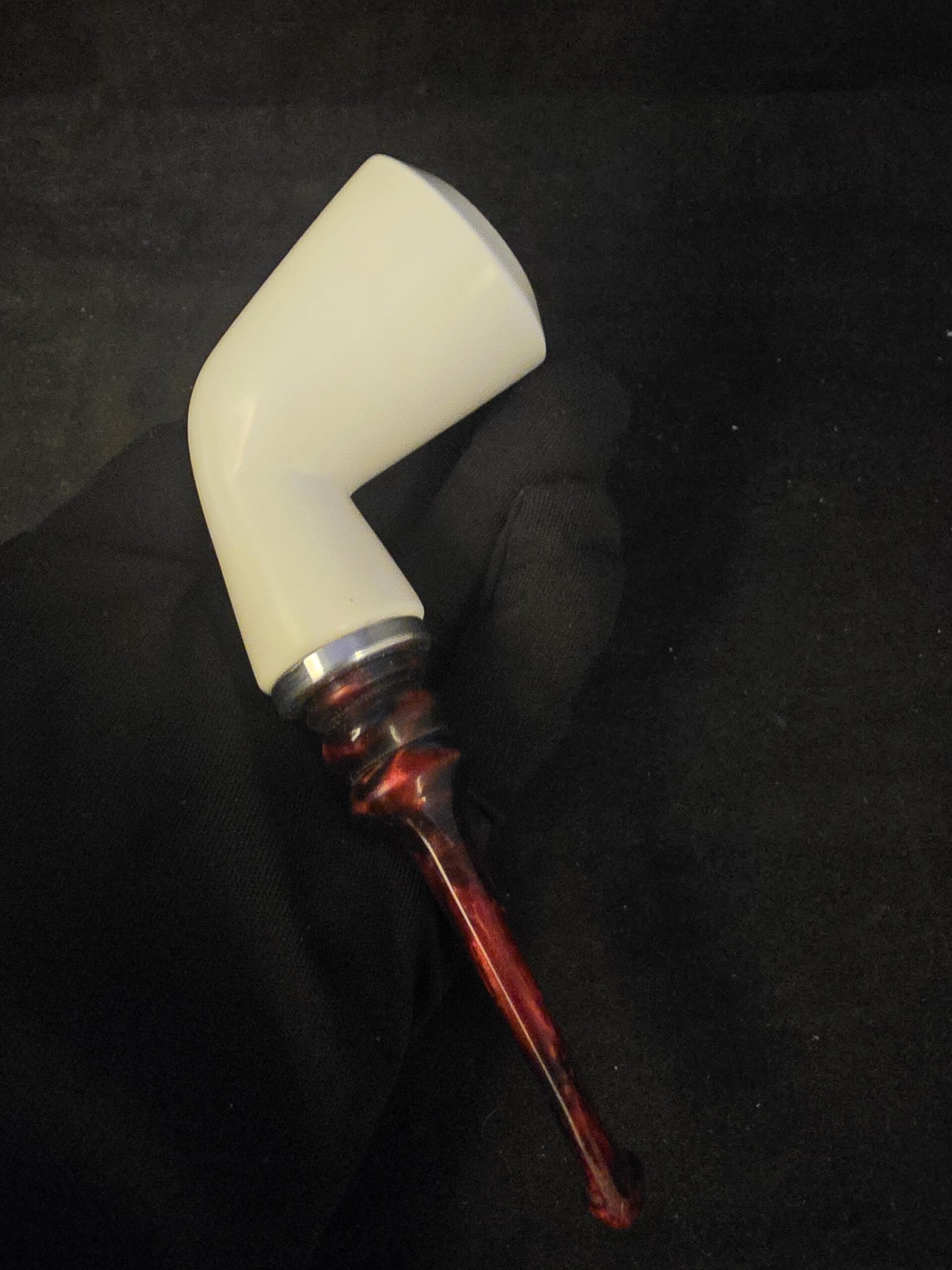 Smooth Billard Meerschaum Pipe,Special Push Pull Stem Design, Fitted Case, Block Meerschaum, Made in Eskisehir - Image 6
