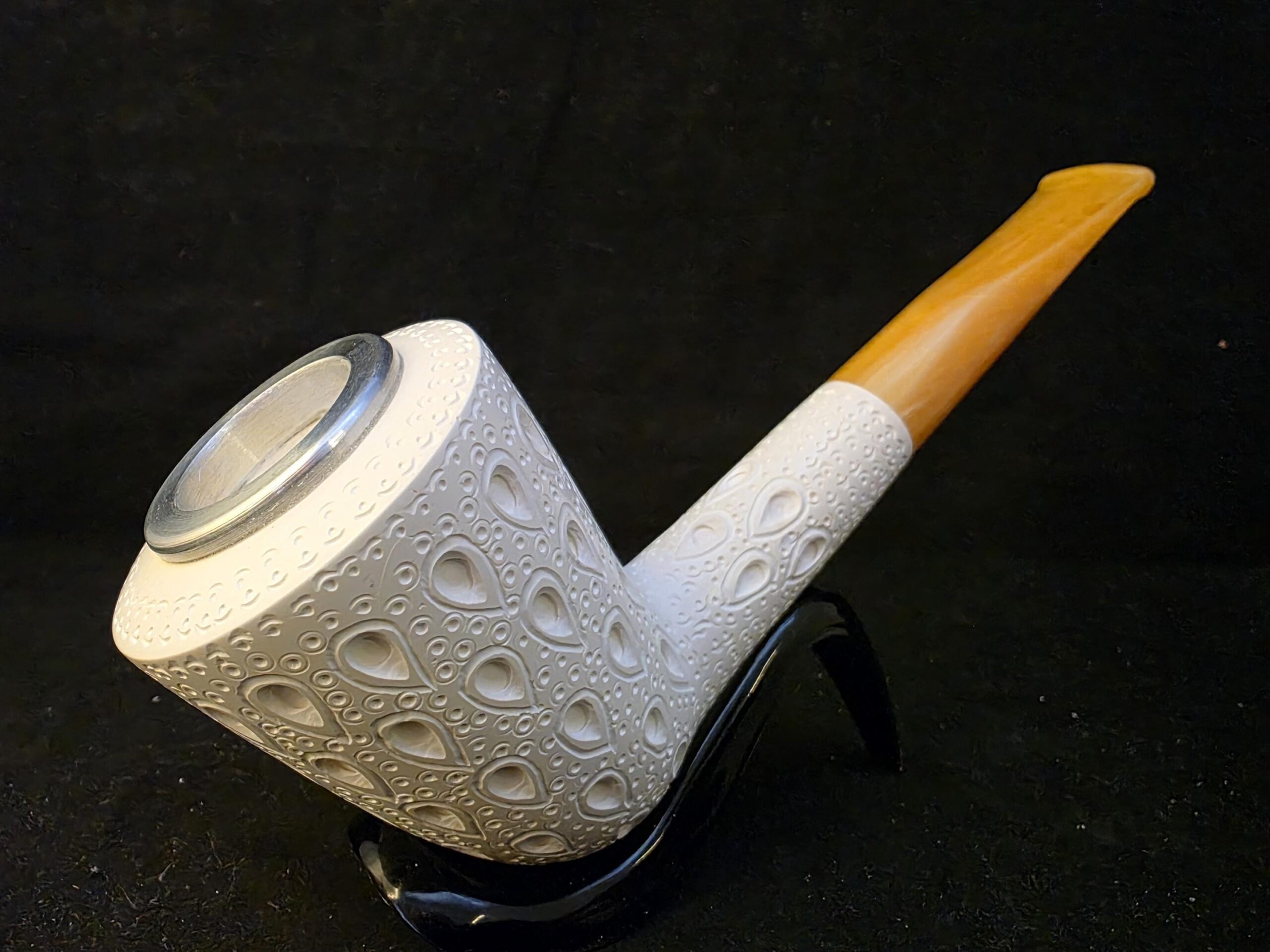 Depicted Large Bowl Billard Meerschaum Pipe, Fitted Case, Block Meerschaum, Turkish Meerschaum, Made in Eskisehir, - Image 4