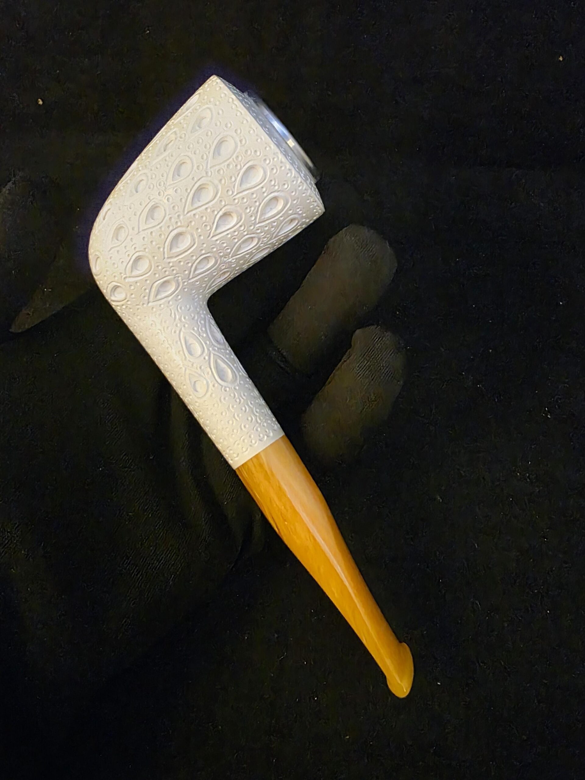 Depicted Large Bowl Billard Meerschaum Pipe, Fitted Case, Block Meerschaum, Turkish Meerschaum, Made in Eskisehir, - Image 8