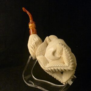 Large Size Eagle Claw Meerschaum Pipe, One Of a Kind Meerschaum Pipe, Block Meerschaum Fitted Case, Sea Foam,