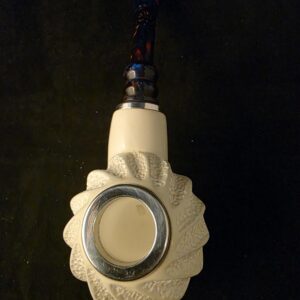 Free Style Half Rustic Half Smooth Meerschaum Pipe ,Reverse Calabash Chamber,Block Meerschaum, Fitted case, Special Push and Pull Stem