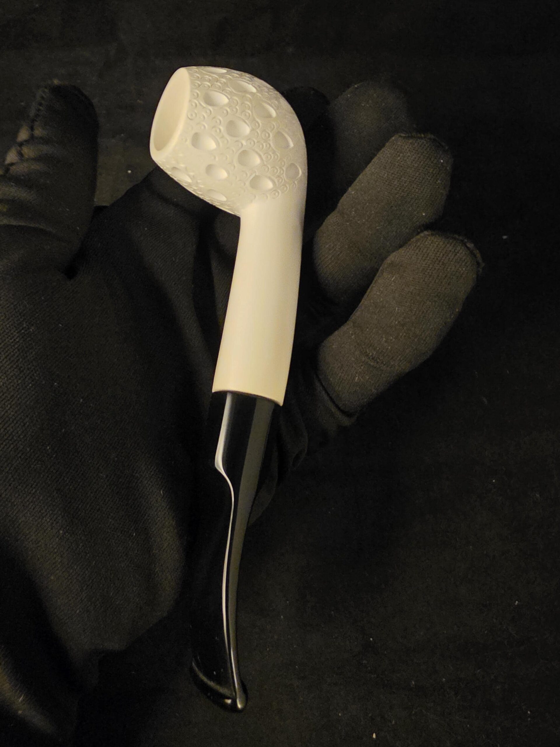 Depicted Apple Meerschaum Pipe, Fitted Case, Block Meerschaum, Seafoam, made in Eskisehir - Image 7