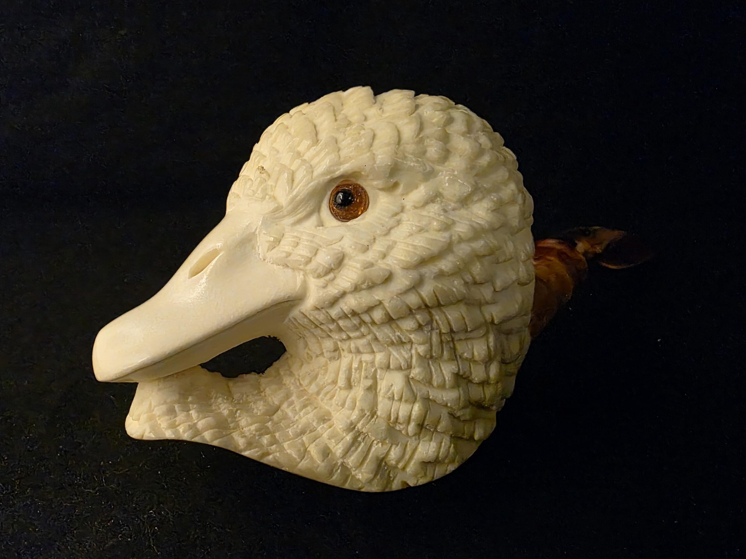 Special Design Duck Figural Pipe, Fitted Case, Block Meerschaum, Seafoam, Turkish Meerschaum, Made in Eskisehir - Image 5