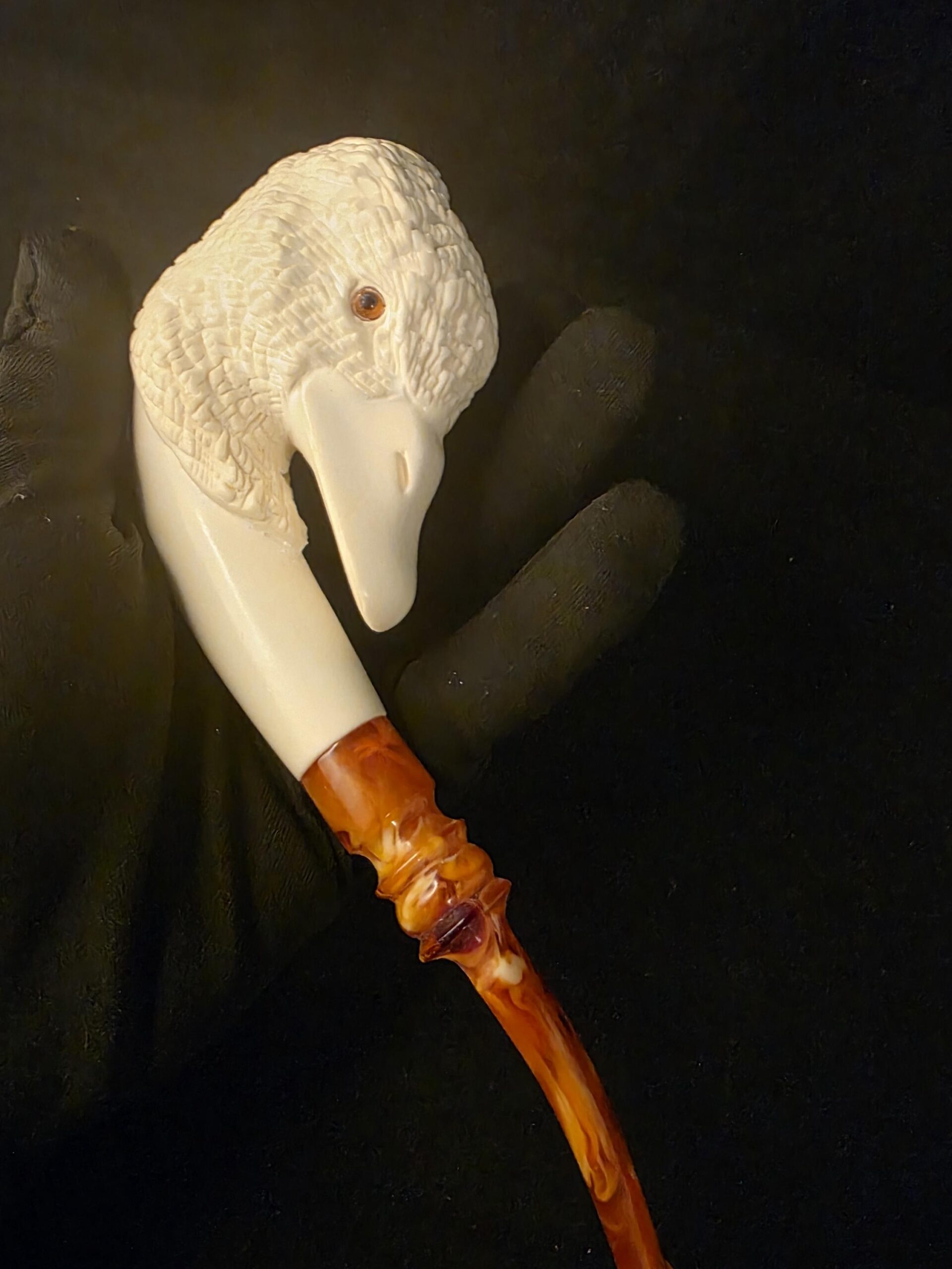 Special Design Duck Figural Pipe, Fitted Case, Block Meerschaum, Seafoam, Turkish Meerschaum, Made in Eskisehir - Image 6