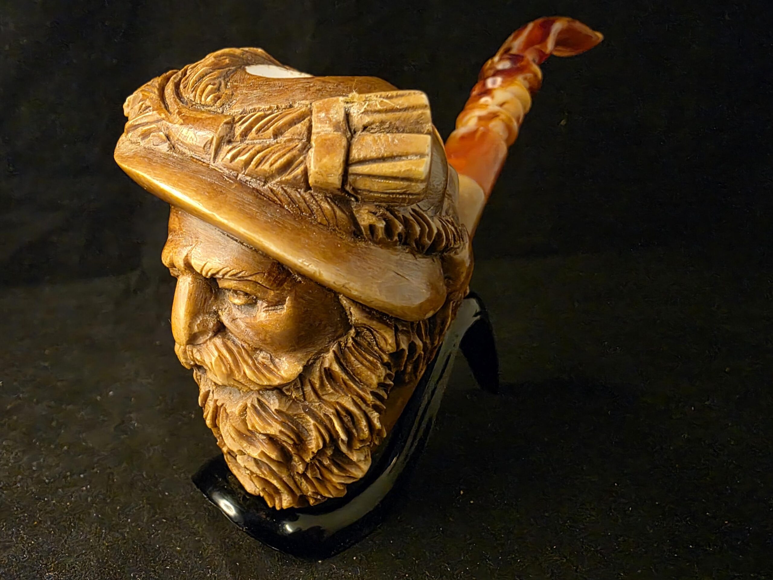 The Knight Figural Meerschaum Pipe, Fitted Case, Block Meerschaum, Seafoam, Turkish Meerschaum, Made in Eskisehir - Image 3