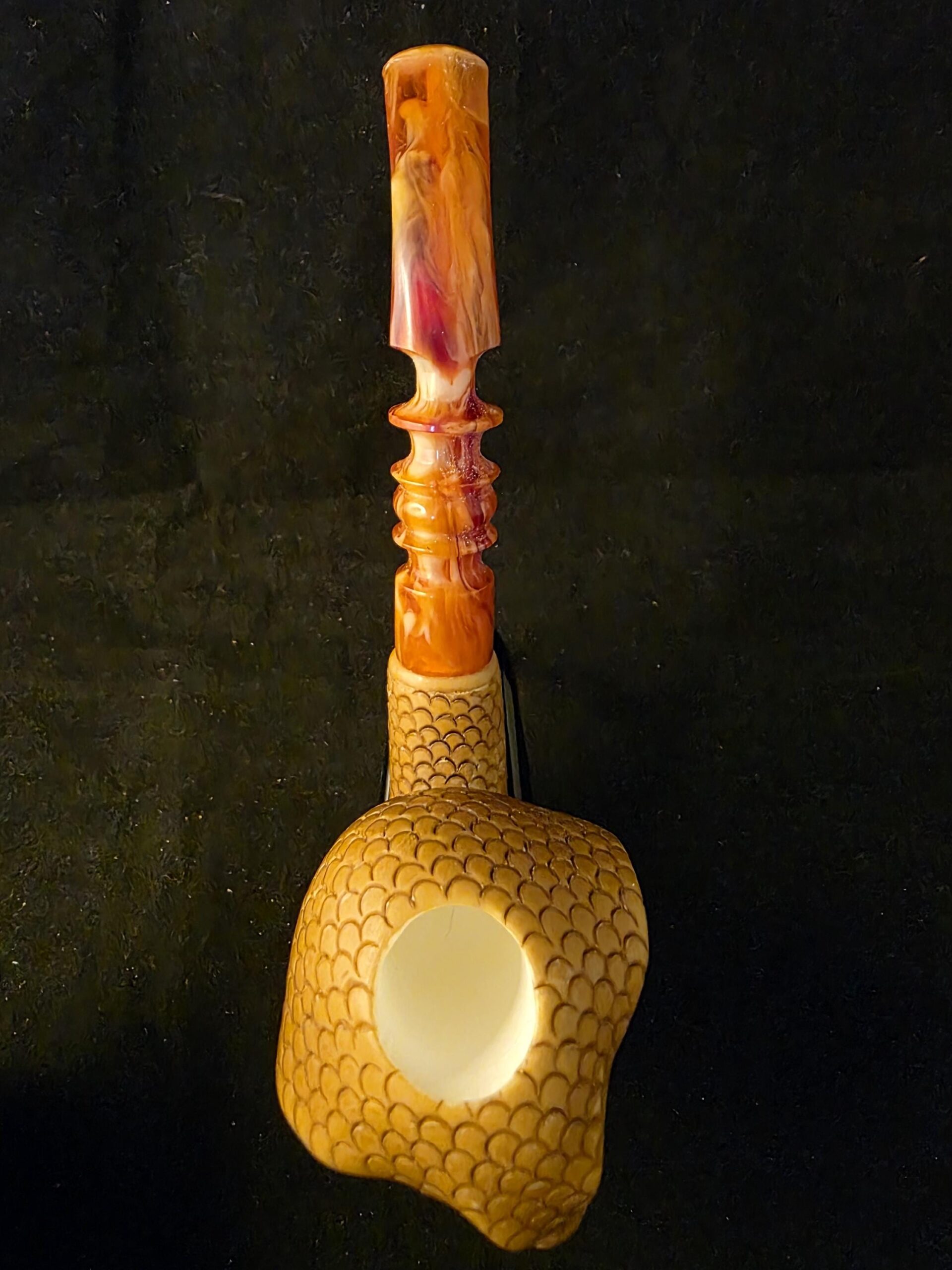 King Kobra Figural Meerschaum Pipe, Fitted Case, Block Meerschaum, Seafoam, Turkish Meerschaum, - Image 6