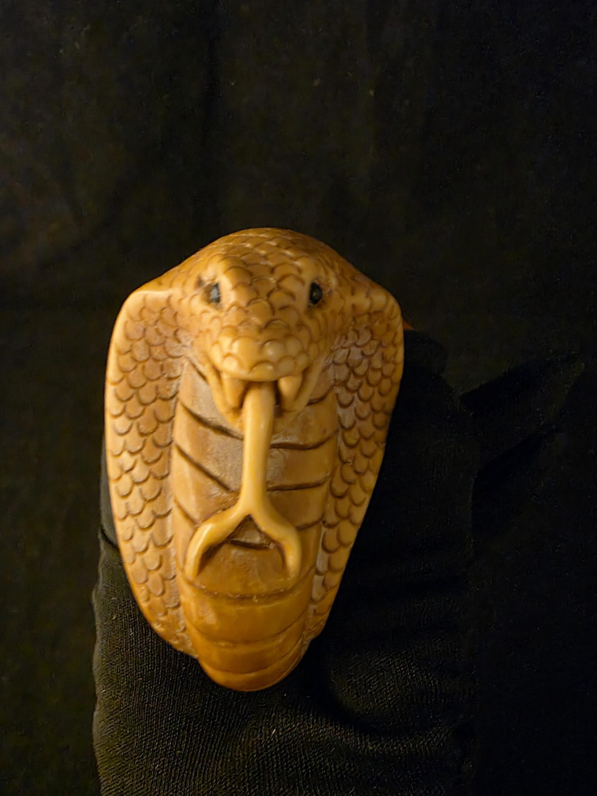 King Kobra Figural Meerschaum Pipe, Fitted Case, Block Meerschaum, Seafoam, Turkish Meerschaum, - Image 9