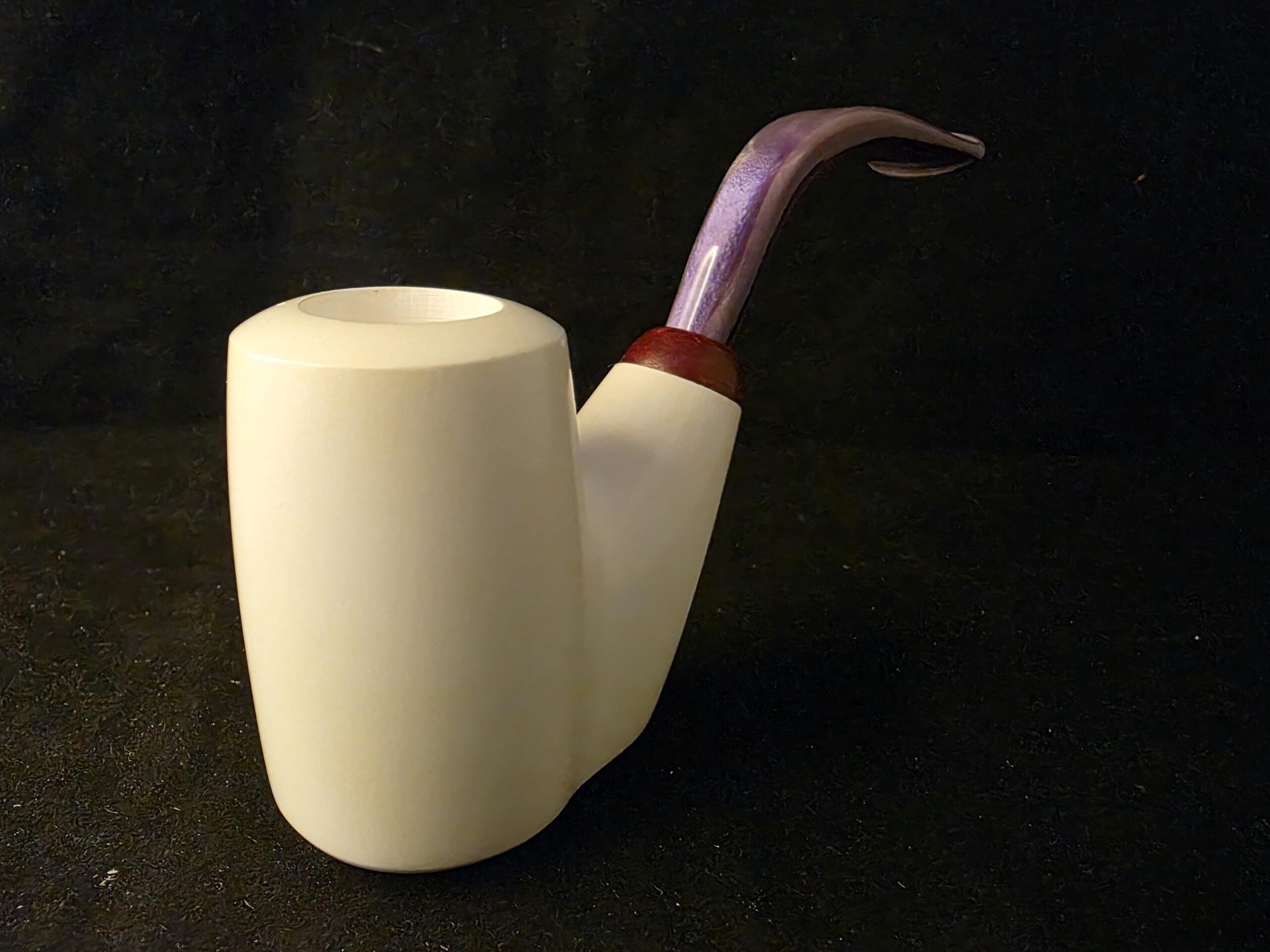 Hungarian & Oom Paul Smooth Meerschaum Pipe, Fitted Case, Reverse Calabash Chamber, Special Stem Design, - Image 3