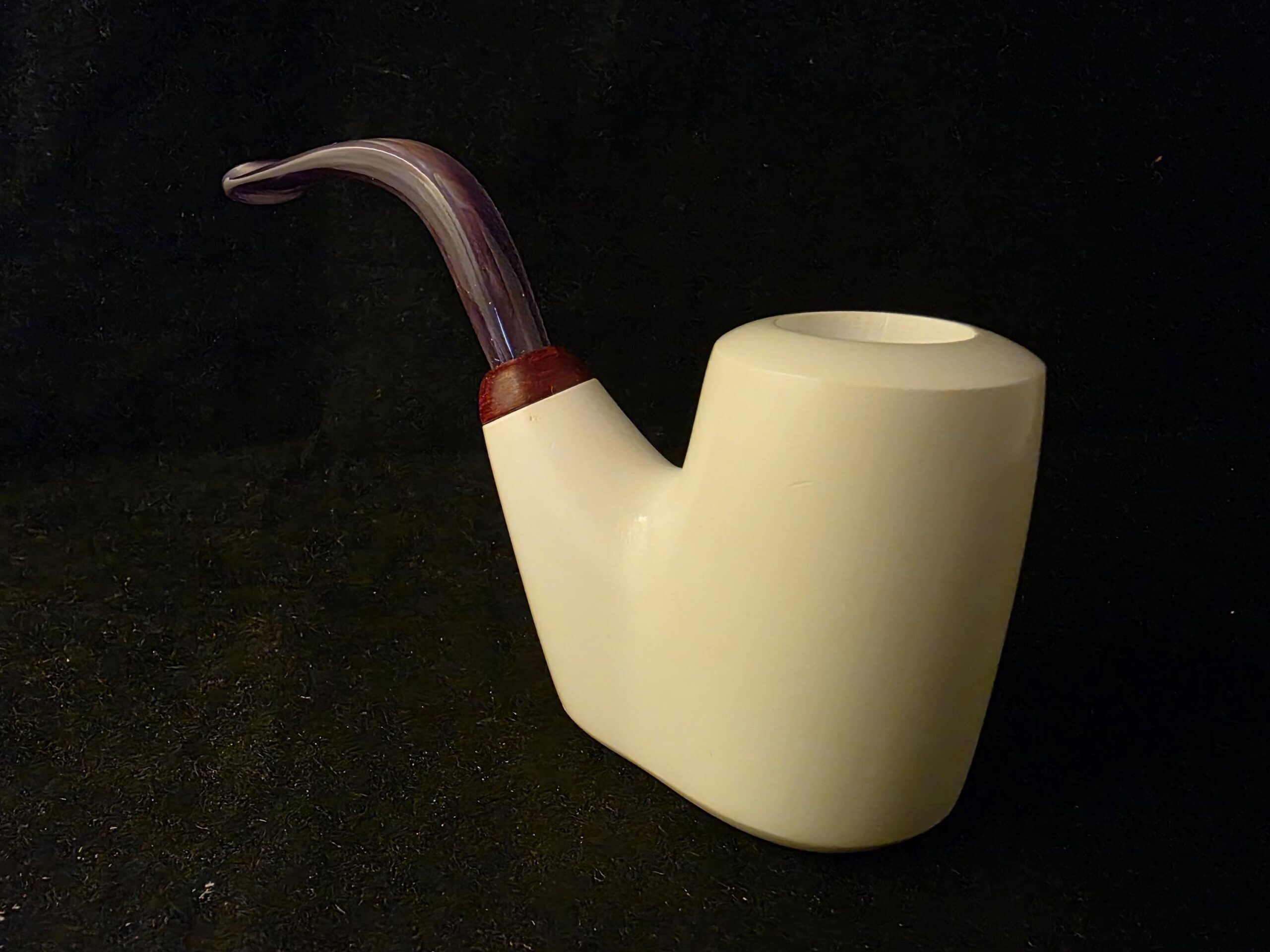 Hungarian & Oom Paul Smooth Meerschaum Pipe, Fitted Case, Reverse Calabash Chamber, Special Stem Design, - Image 4