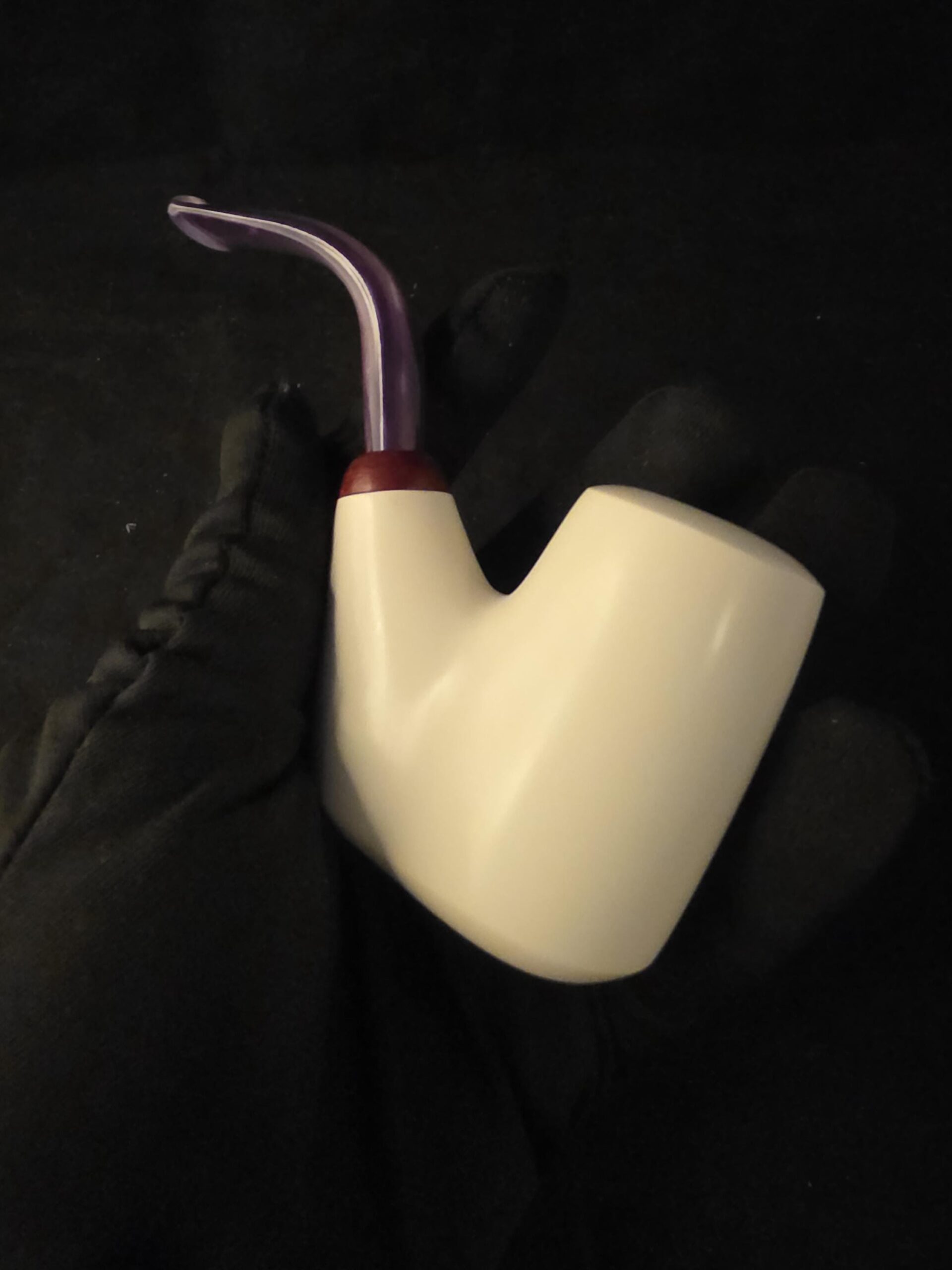 Hungarian & Oom Paul Smooth Meerschaum Pipe, Fitted Case, Reverse Calabash Chamber, Special Stem Design, - Image 8