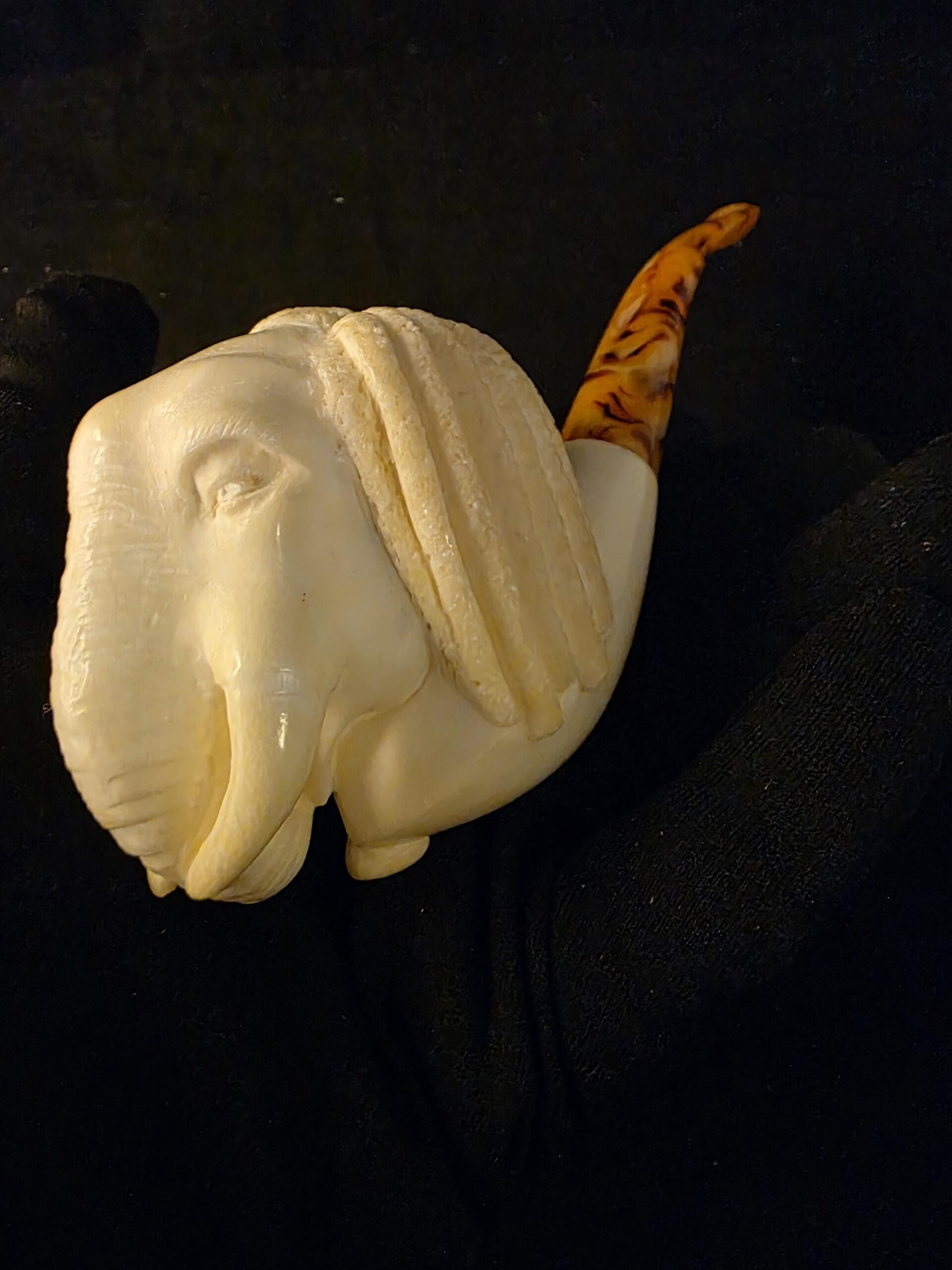 Ganesha Figural Meerschaum Pipe, Fitted Case, Turkish Meerschaum,Sea Foam - Image 8