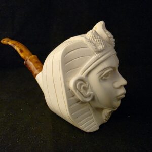 Tutankhamun Ancient Egypt  Child King Meerschaum Pipe, Fitted Case, Block Meerschaum, Turkish Meerschaum,