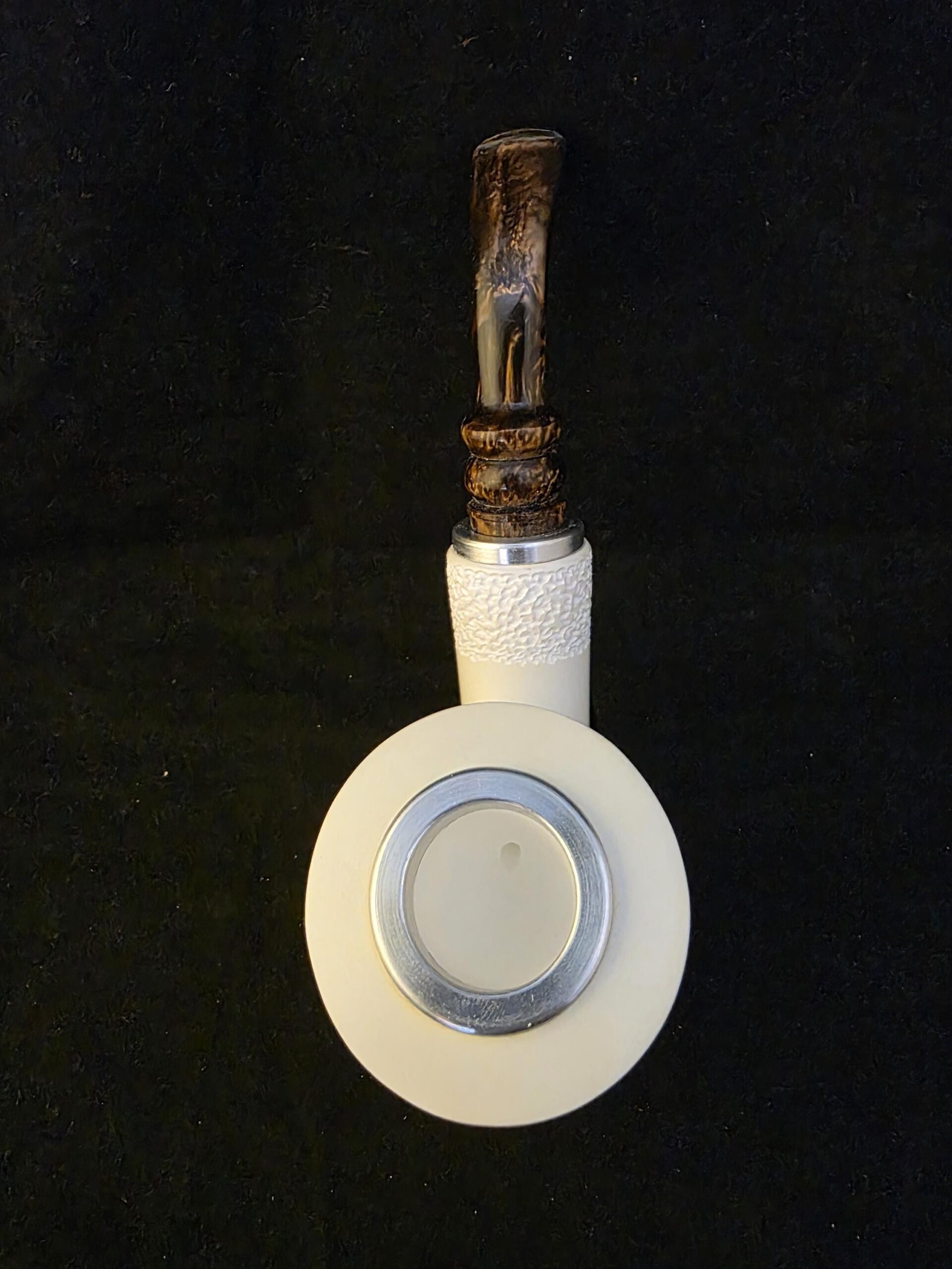 Smoot Classic Meerschaum Pipe,Reverse Calabash Chamber, Fitted Case,Push and Pull Stem System Block Meerschaum, Turkish Meerschaum,Sea Foam - Image 5