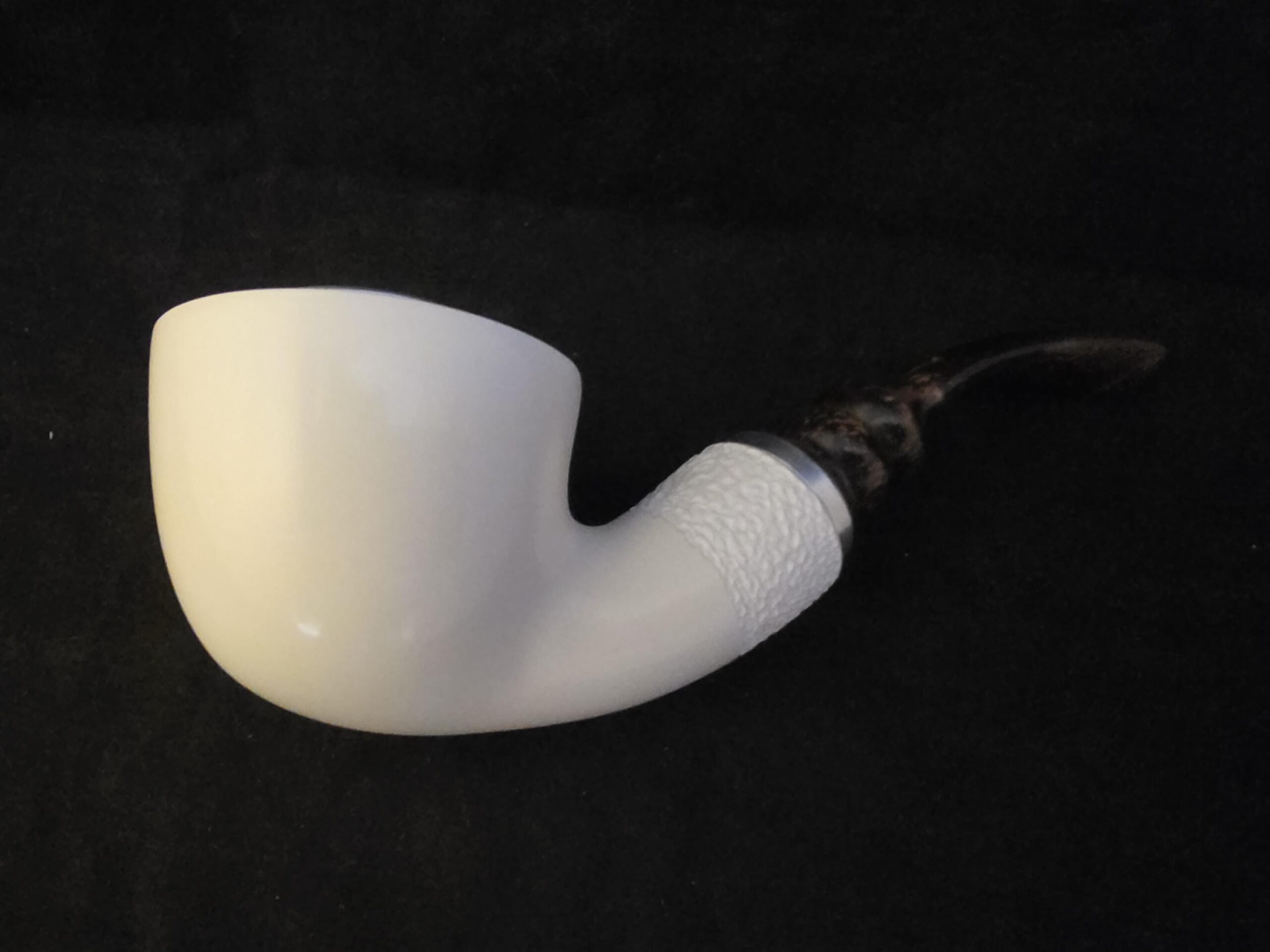 Smoot Classic Meerschaum Pipe,Reverse Calabash Chamber, Fitted Case,Push and Pull Stem System Block Meerschaum, Turkish Meerschaum,Sea Foam - Image 7