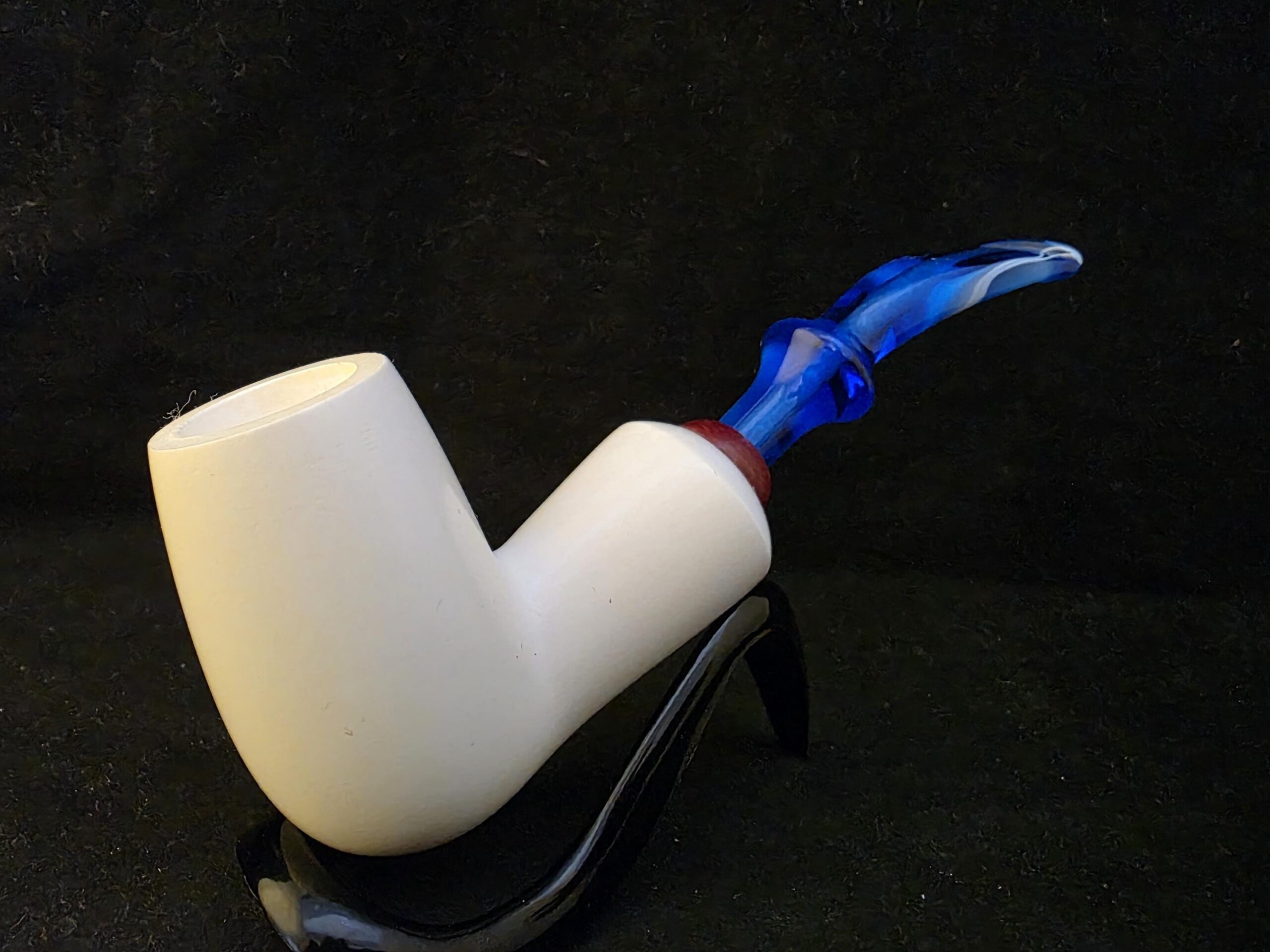 Smoot Classic Meerschaum Pipe,Special Briar Ring Design, Fitted Case,Push and Pull Stem System Block Meerschaum, Turkish Meerschaum,Sea Foam - Image 9
