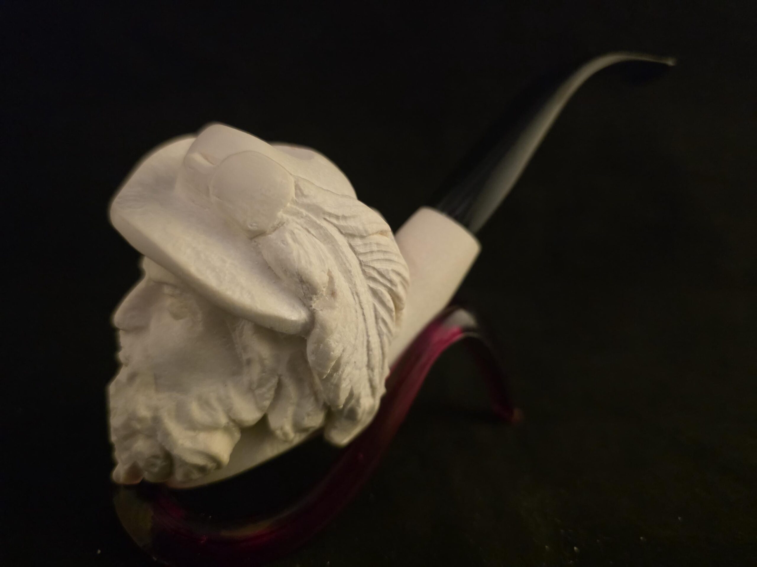 Spanish Knight Meerschaum Pipe, Acrylic Stem, Fitted Case, Block Meerschaum, Turkish Meerschaum,Sea Foam - Image 8