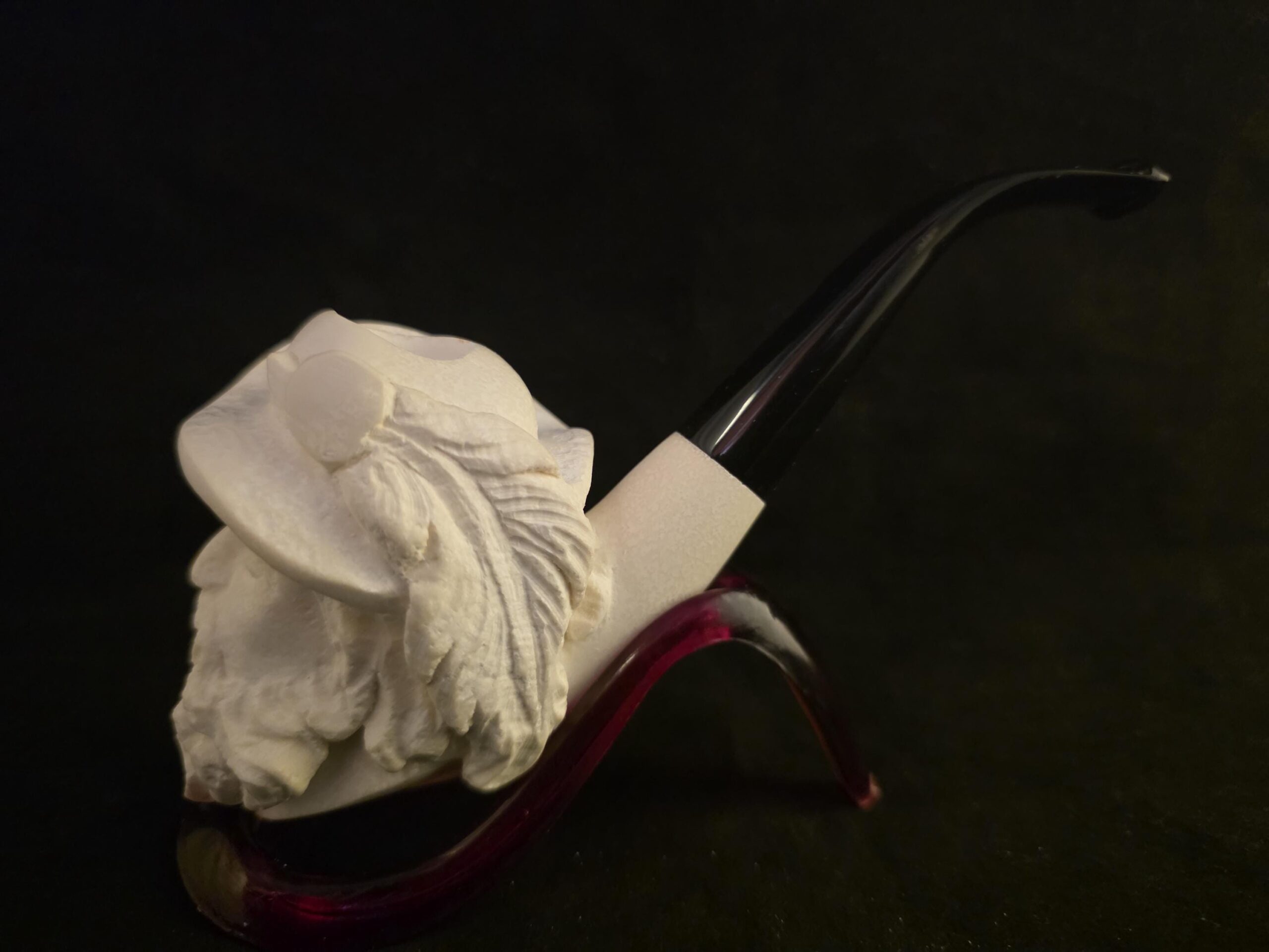 Spanish Knight Meerschaum Pipe, Acrylic Stem, Fitted Case, Block Meerschaum, Turkish Meerschaum,Sea Foam - Image 5