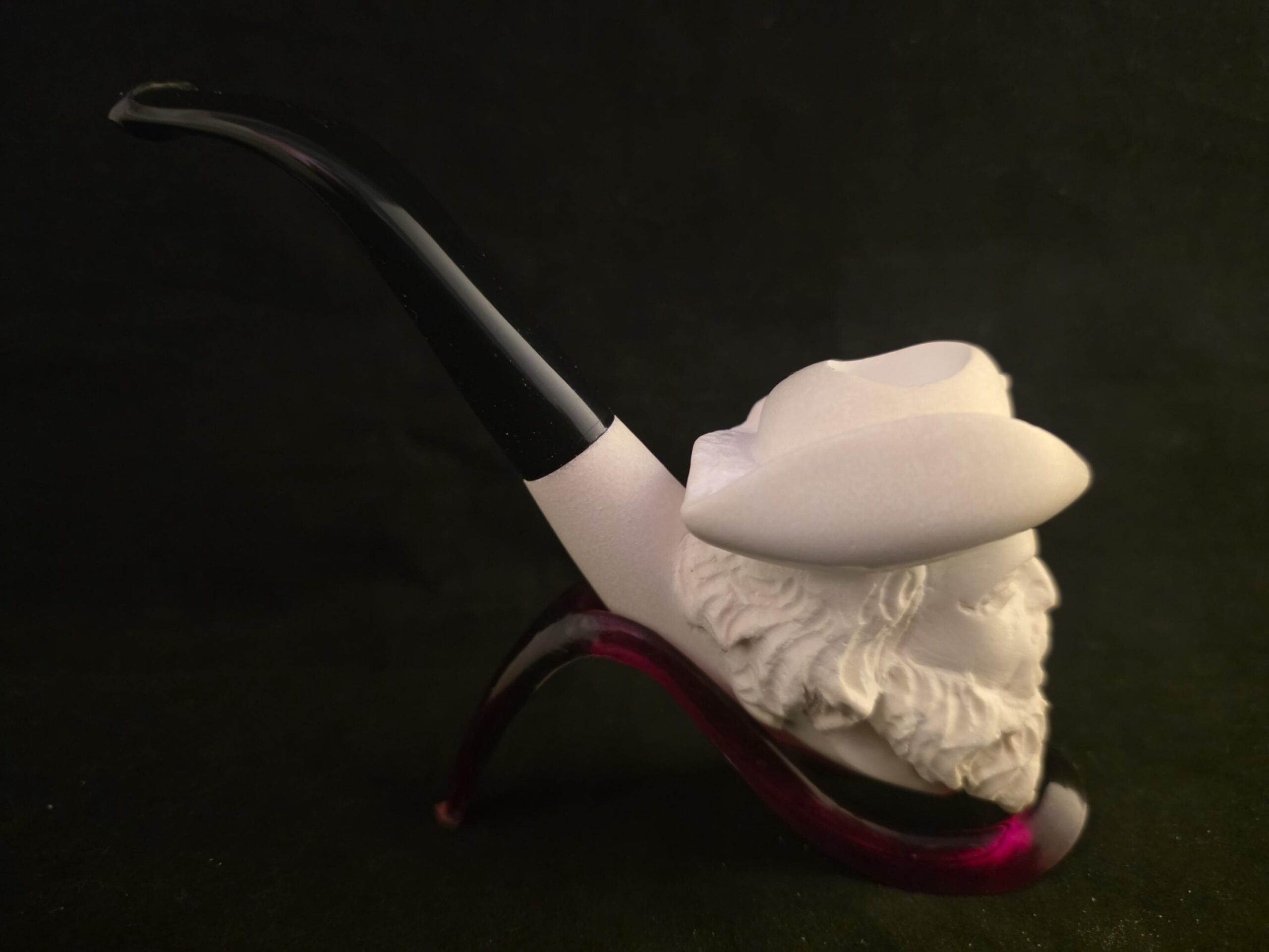 Spanish Knight Meerschaum Pipe, Acrylic Stem, Fitted Case, Block Meerschaum, Turkish Meerschaum,Sea Foam - Image 9