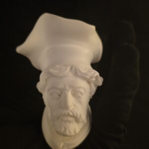 Chef Meerschaum Pipe, Hand-Carved Culinary Figure, Acrylic Stem.