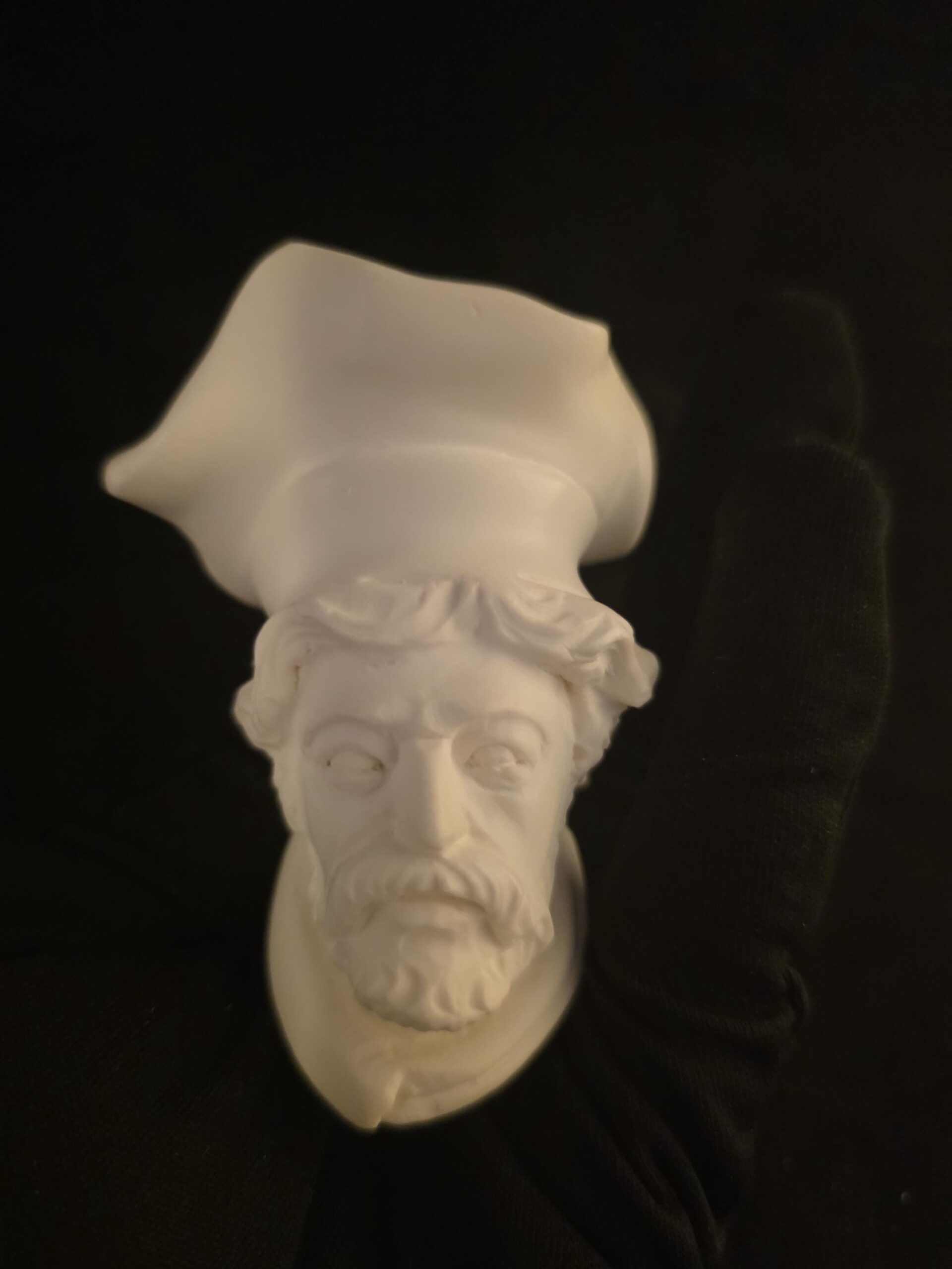 Chef Meerschaum Pipe, Hand-Carved Culinary Figure, Acrylic Stem.
