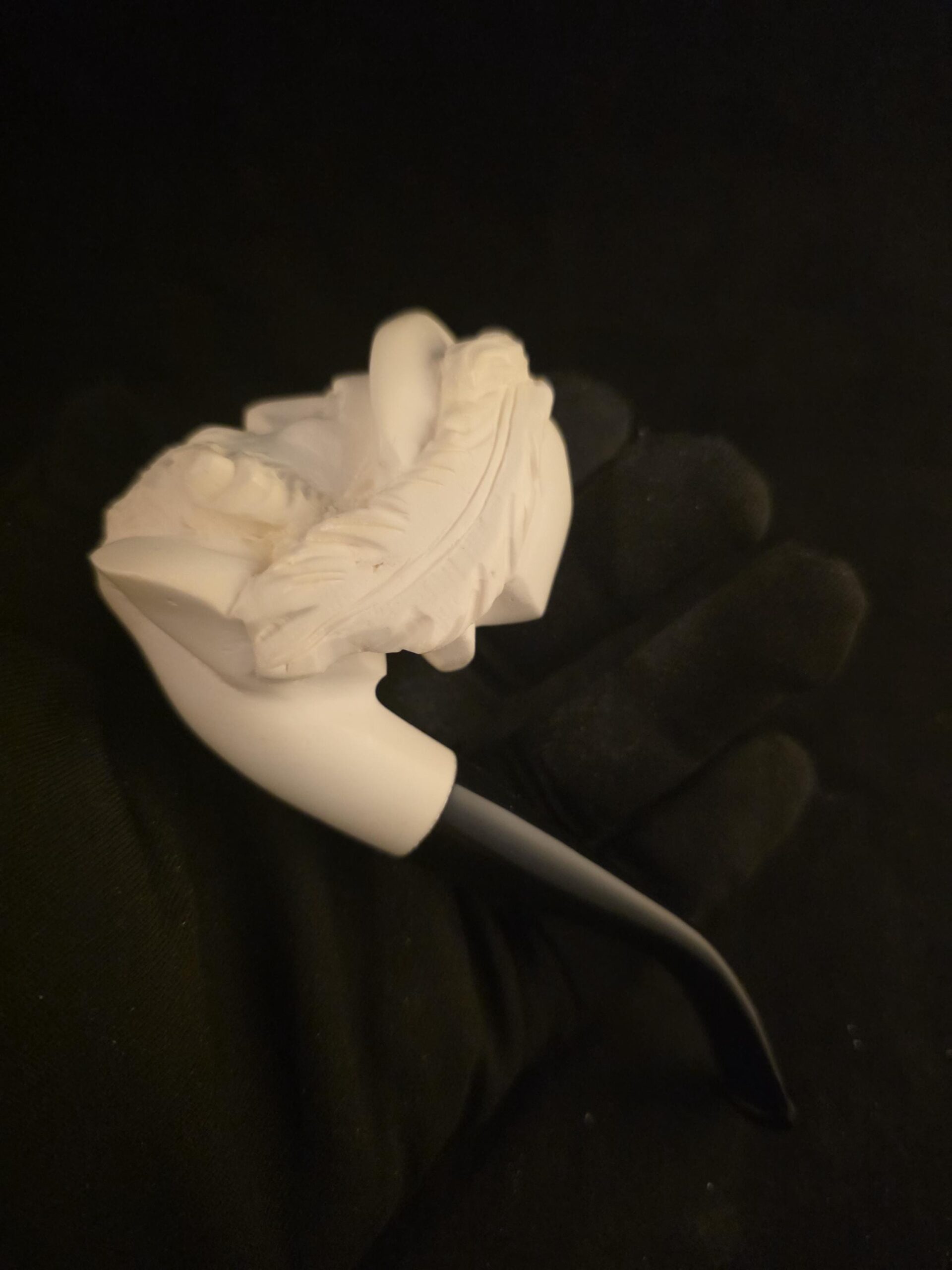 Spanish Knight Meerschaum Pipe, hand-carved historical figure, acrylic stem. - Image 9
